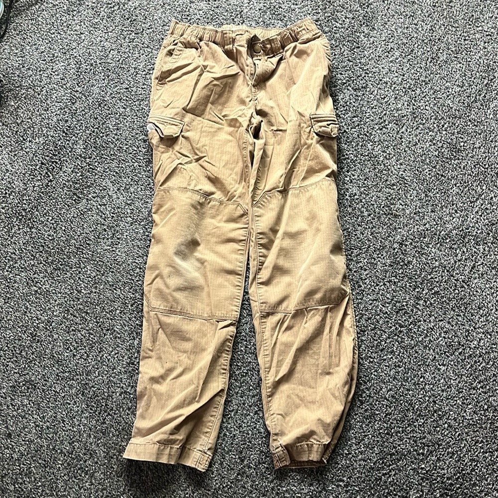 lands end kids tan iron knee cargo pants